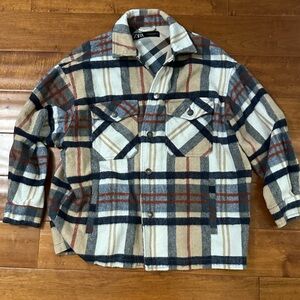 Plaid Button-Up Jacket